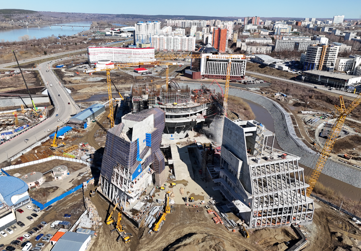Ход строительства Сибирского культурно-образовательного комплекса
